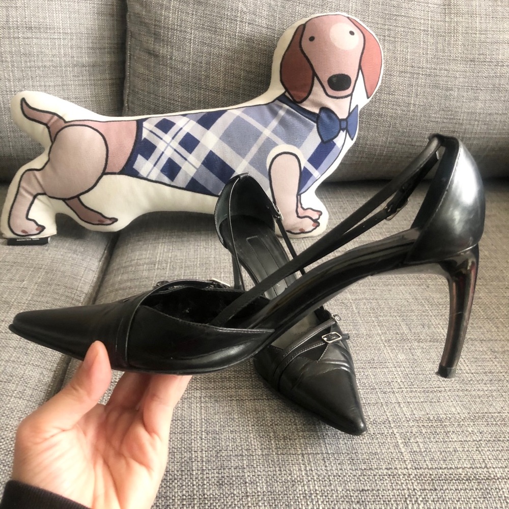 Sergio Rossi D’orsay style heels black leather